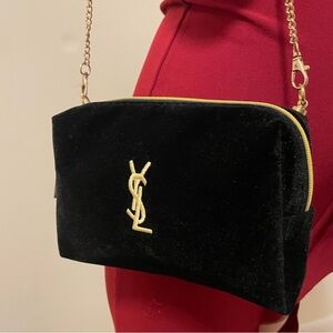 Yves Saint Laurent Black Velvet Crossbody Bag